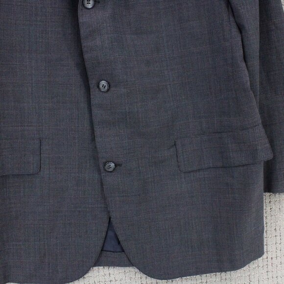 Brook Brothers Blazer Mens Size 41R Navy Blue/Gray Wool Three Button Front - Picture 3 of 10